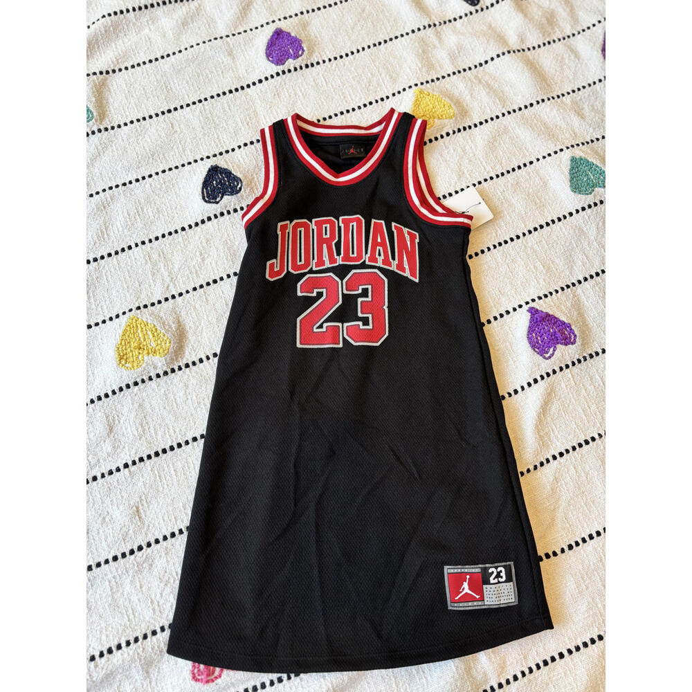 Jordan #23 Black Basketball Jersey Dress Girls Size 6X‎